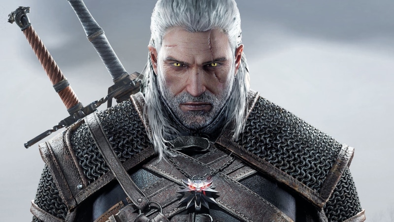 mature adult, clothing, looking at camera, aggression, gray hair, males, digital, mature men, facial hair, frowning, witcher, strength, front view, one person