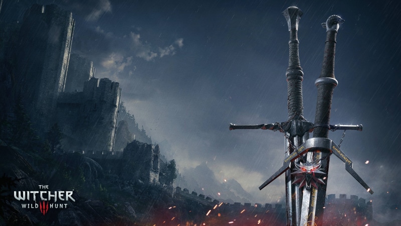 sword, landscape, sky, built structure, travel destinations, transportation, architecture, outdoors, environment, wild, nature, cityscape, witcher