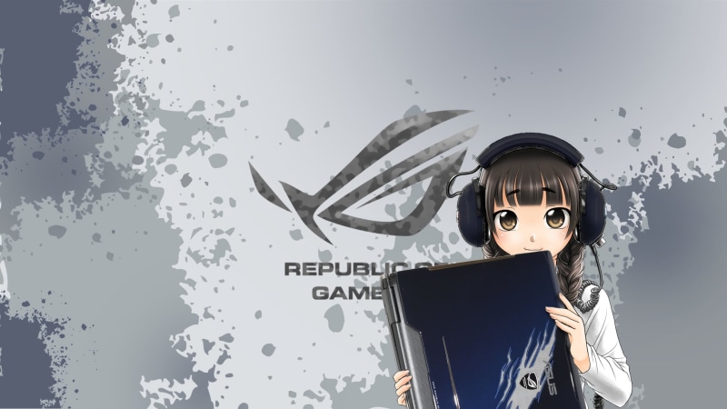 adult, gamers, anime girls, waist up, obscured face, looking, sky, one person, logo, studio shot, young women, copy space, indoors, standing, front view