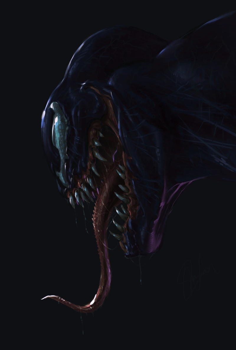 water, animal body part, underwater, Venom, concept art, poisonous, sea life, marine, animal wildlife, head, animals in the wild, nature, one animal, dark
