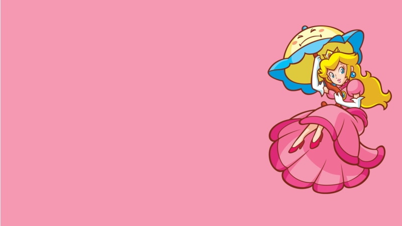 studio shot, no people, nature, colored background, Princess Peach, Super Mario, side view, emotion, food, pink color, indoors, purple, 1080P, Nintendo