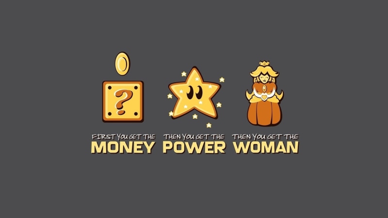 video games, night, copy space, clip, information sign, capital letter, no people, Super Mario, Nintendo, minimalism, art, woman, human representation