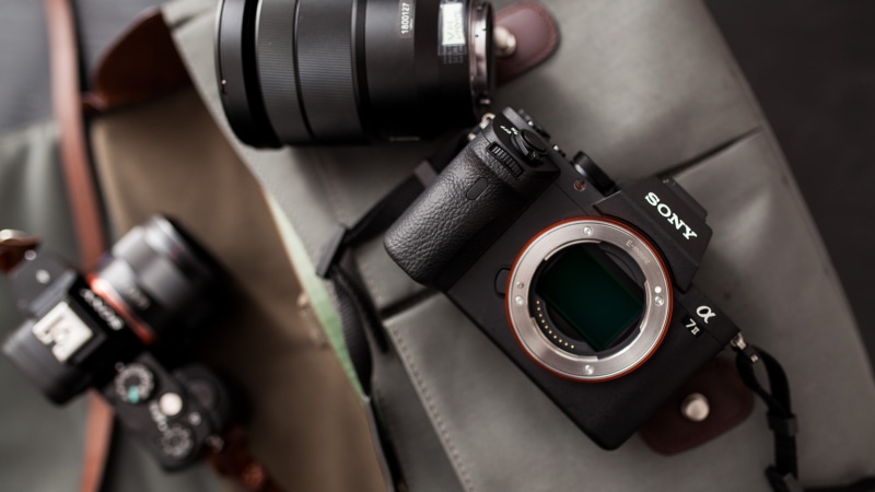camera, textile, gray, Sony Alpha 7, digital, lense, sony, Sony Alpha a7S, ol, 5K, Alpha, s, unboxing, black, bag, photo, review