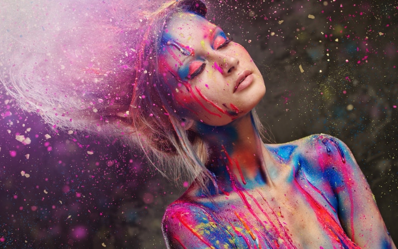 Colorful, Paint, Fashion, Beautiful, 2K, Style, Girl