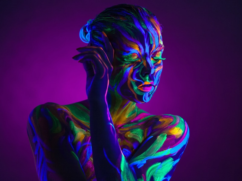 Colorful, Style, Girl, Paint, Art, 2K, Eyelashes