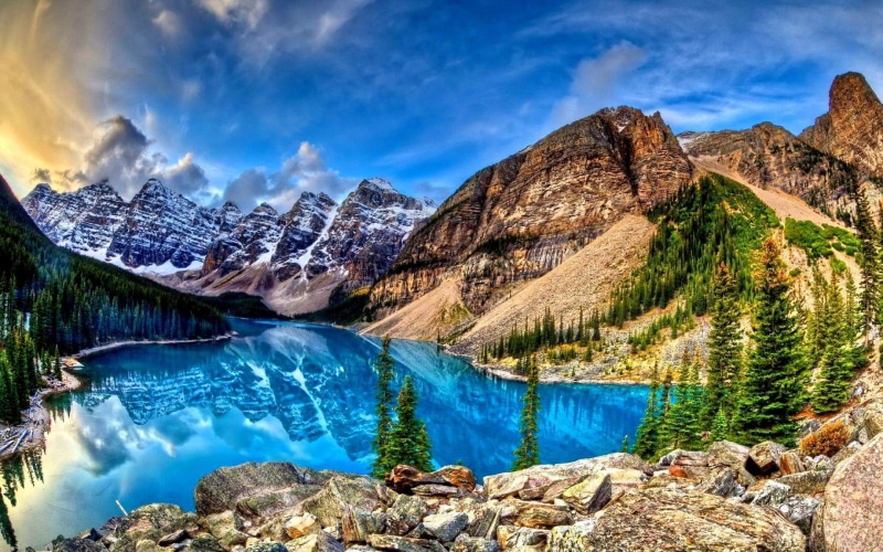 Moraine Lake, Reflection, Peak, Alberta, Lake, Lakes, 1080P, Mountain, Landscape, Banff National Park, Valley Of Ten Peaks, Valley, Canada, Rocky Mountains
