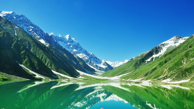 mountainous lake, reflection, mountain, saiful muluk, kaghan valley, naran, 4K, mansehra, valley, saiful muluk national park, lake saiful muluk, pakistan