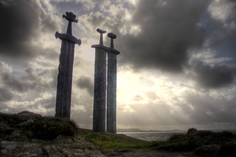 Norway, 720P, landscape, North, Vikings, Swords in Rock, Scandinavia
