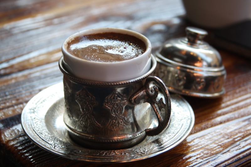 wood - Material, stainless steel, brown, Coffe, filled, table, steel, coffee - Drink, Turkish, Istanbul, teacup, on top, stainless, cafe, heat - Temperature