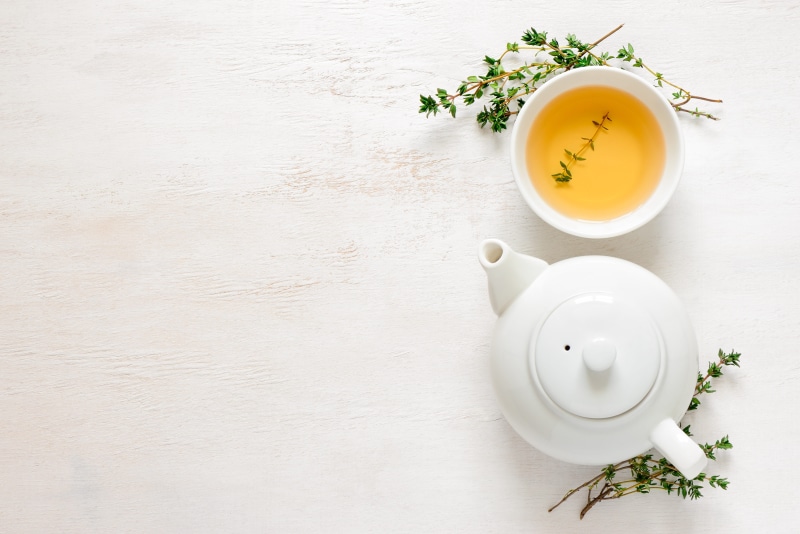 high angle view, chinese, leaf, cup, no People, food and drink, tea - Hot Drink, heat - Temperature, healthy Eating, table, beside, refreshment, white