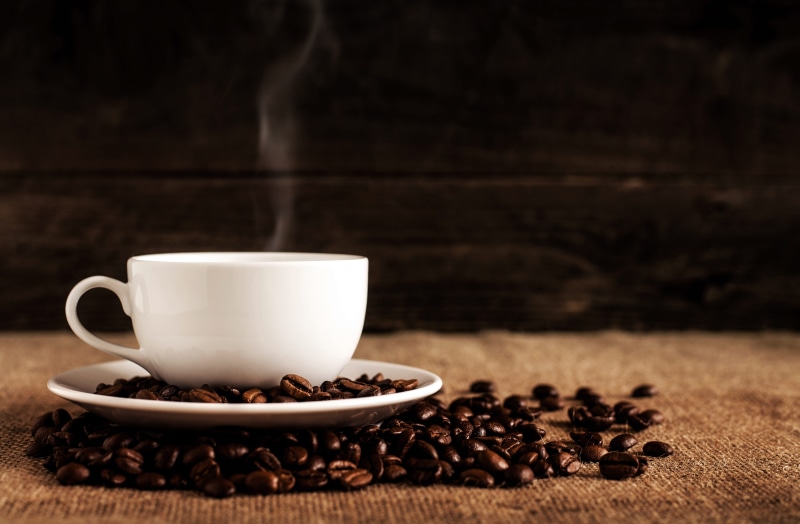 teacup, white, food, heat - Temperature, cup, roasted, indoors, scented, food and drink, bean, freshness, mug, dark, espresso, beverage, textile, close-up