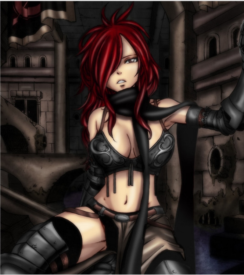tail, fairy, knightwalker, girls, scarlet, manga, hd, x, anime, 2K, art, erza, Fairy Tail