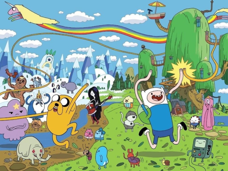 adventure, time, leisure activity, Ice King, architecture, art and craft, no people, 480P, representation, digital, cloud - sky, Finn the Human, sky, building exterior