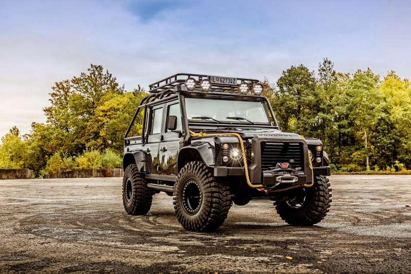 day, defender, sunlight, vehicle, land vehicle, plant, motor vehicle, nature, stationary, 4K, road, Defender 110, no people, transportation, gray, travel