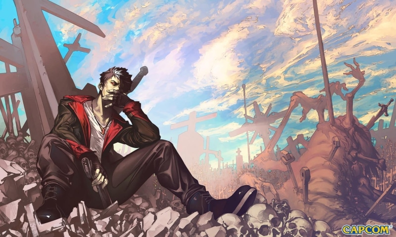craft, day, sculpture, Devil May Cry, female likeness, sunlight, representation, 720P, video games, male likeness, art and craft, may, sky