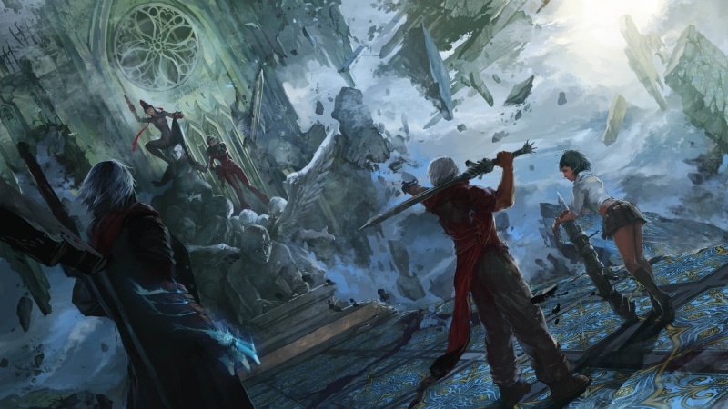 Nero (character), devil, lifestyles, adult, clothing, Lady (Devil May Cry), day, white color, Dante, leisure activity, Devil May Cry, Bayonetta, arms raised