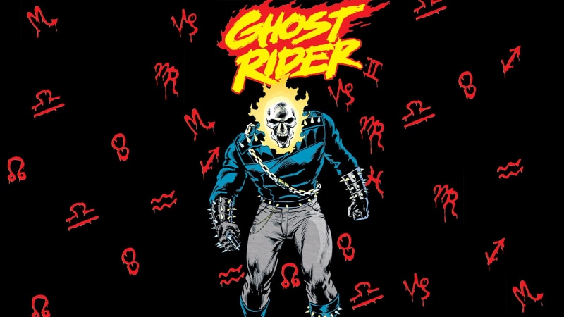 illustration, 1080P, hd, black, rider, ghost, cartoon/comic, skull