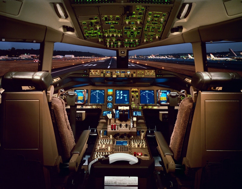 2K, cockpit, illustration, boeing, 777, jet, airplane, plane, aircraft, airliner