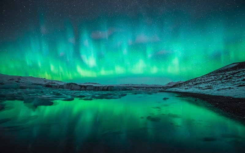 1080P, northern, borealis, hd, lights, nature, night, stars, aurora, green, ice