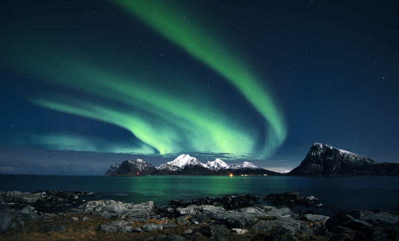 arctic, winter, tranquil scene, color, ice, northern, environment, astronomy, sky, lofoten winter, 4K, Lofoten islands, northern lights, northern lights norway