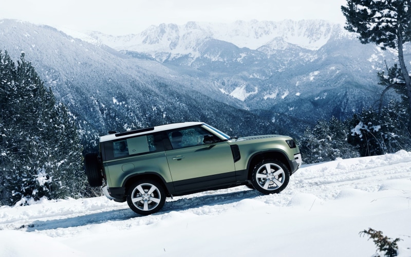 snow, mountains, 1080P, 2020, defender, SUV, Land Rover