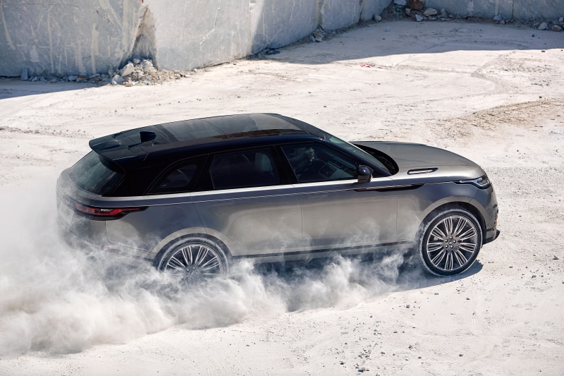 desert, environment, Sand, Velar, car, 2017, sports utility vehicle, mode of transportation, travel, transportation, tire, nature, dust, Land Rover, wheel
