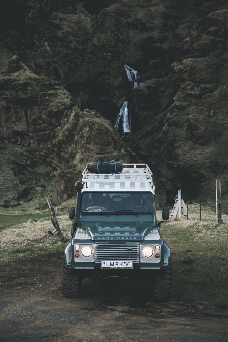brown, outdoors, landscape, 5K, near, travel, waterfall, soil, nature, roadtrip, land rover, tree, adventure, mountain, environment, no people, day, grass