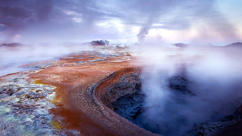 scenics - nature, landscape, no people, dramatic landscape, volcano, geothermal, mountain, nature, cloud - sky, water, geological phenomenon, power in nature