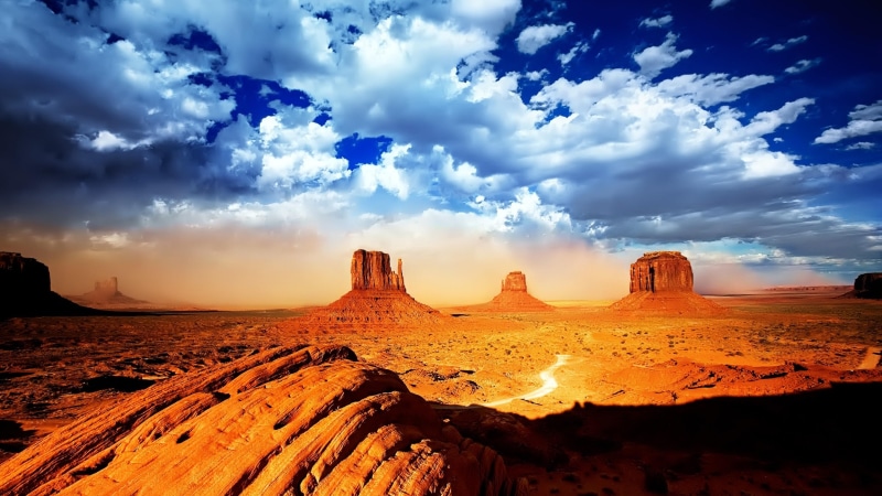 butte, buttes, clouds, mountains, canyon, 4K, sun, west mitten butte, west and east mitten buttes, wilderness, cloud, east mitten butte, usa, desert, formation