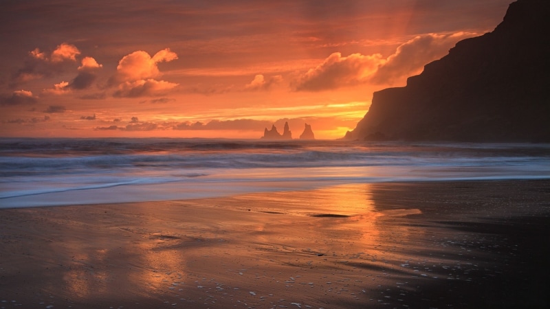 twilight, beauty In Nature, no People, sand, reflection, sunrise - Dawn, silhouette, sunlight, scenics - nature, tranquil Scene, clouds, nature, atlantic Ocean