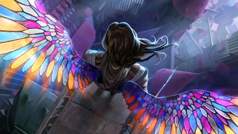abstract, beautiful, modern, people, wings, person, 1080P, stained glass, computer Graphic, built structure, night, lifestyles, one Person, females, dancing