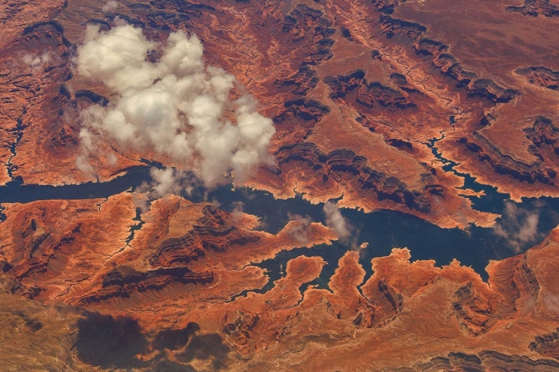 extreme terrain, high angle view, brown, day, canyon, abstract, geology, black, air pollution, no people, power in nature, nature, mountain, non-urban scene
