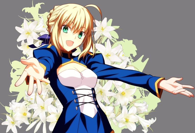 flower, plant, Fate Series, indoors, obscured face, anime, celebration, blue, stay, creativity, costume, multi colored, front view, unrecognizable person