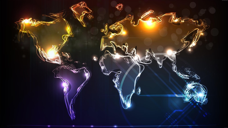 8K, strokes, world, graphic, light, map, poster, diverse