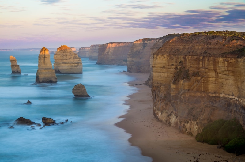 long exposure, Pacific Ocean, Victoria  beach, sea, purple  sea, brown, rock formation, Ocean  Port, coastline, National Park, victoria - Australia, gris