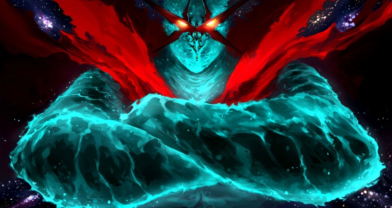 Tengen Toppa Gurren Lagann, science, creativity, beauty in nature, water, nature, pattern, sea, marine, close-up, geology, indoors, red, reflection, no people