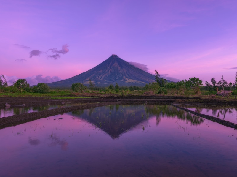 Reflection, cagsawa ruins, purple, albay, tranquil scene, non-urban scene, nikon, landscape, plant, water, sky, lake, cloud - sky, scenics - nature, Philippines