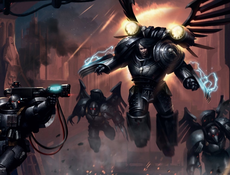 Corvus Corax, Warhammer 40 000, Horus Heresy, 1080P, space marines, Raven Guard, primarch
