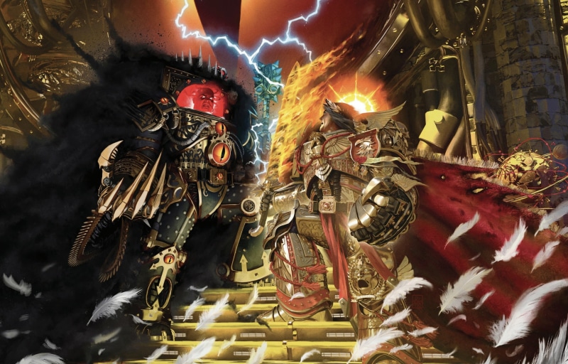 artbook, Warhammer 40 000, battle, Emperor of Mankind, Horus Heresy, primarch, Horus, 1080P, traitor