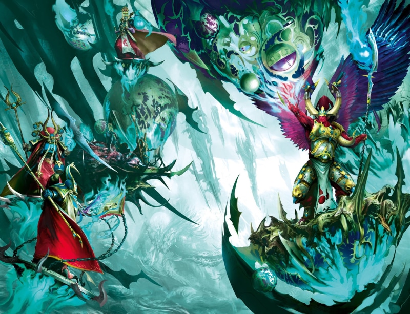 chaos, primarch, 1080P, demons, sorcerer magic, space marines, Magnus the Red, Warhammer 40 000, Thousand Sons