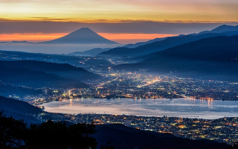 forest, cloud - sky, sea, valley, snow, Japan, winter, city, mountain, scenics - nature, mist, evening, ports, clouds, europe, urban Skyline, aerial, tranquil scene