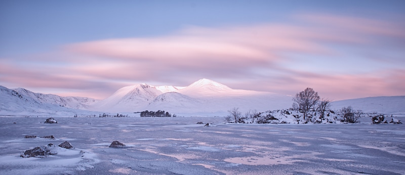 na h, Highlands, landscape, Black Mount, 4K, snow, covered, mountain, digital, Lochan, Scotland