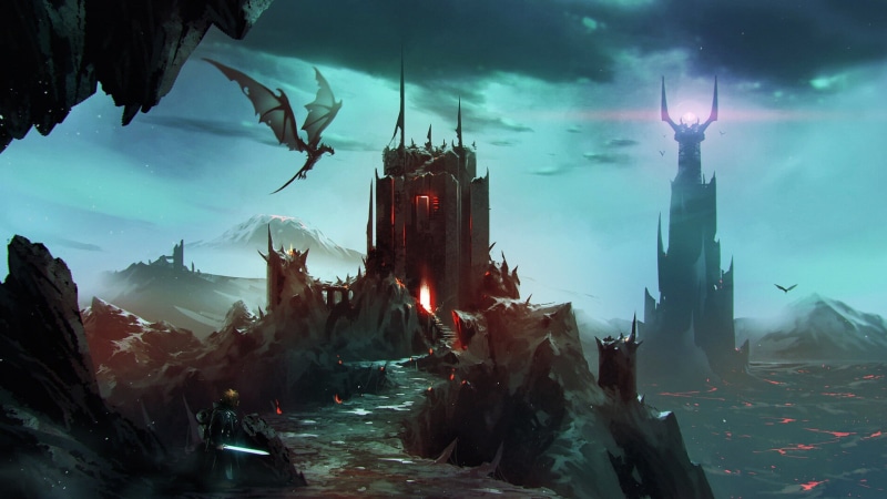 Lord of the Rings, Castle, 1080P, The Lord of the Rings, Dragon, Mordor