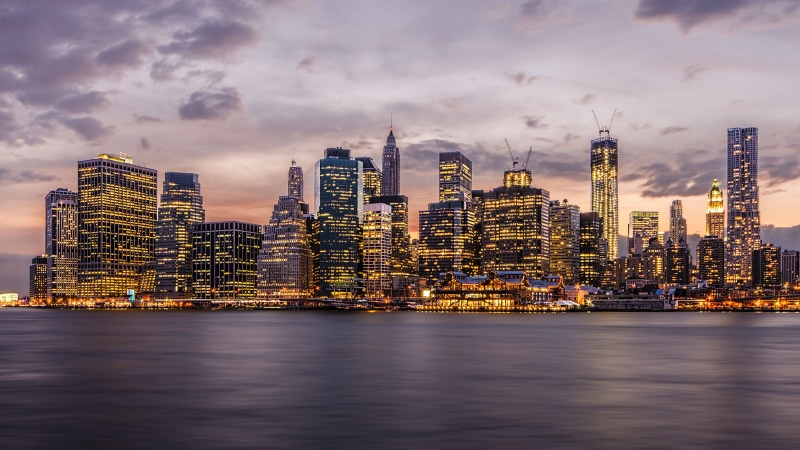 architecture, water, urban skyline, skyscraper, hd, sky, building, desktop, 4K, tall - high, travel destinations, modern, outdoors, york, manhattan, downtown