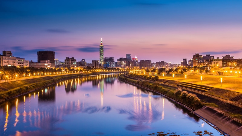 architecture, outdoors, bridge, sky, building, dusk, no people, nature, landscape, coast, city, hd, cityscape, twilight, water, taiwan, office building exterior