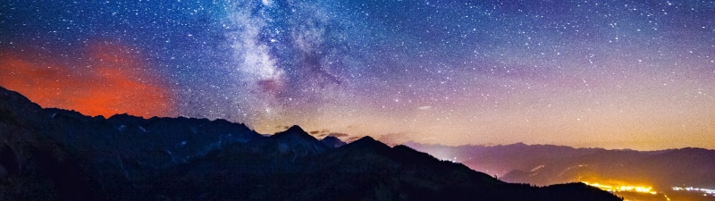 nebula, scenics - nature, planet - Space, awe, astronomy, star Field, mountains, star Shape, environment, 4K, landscape, tranquil scene, majestic, sky