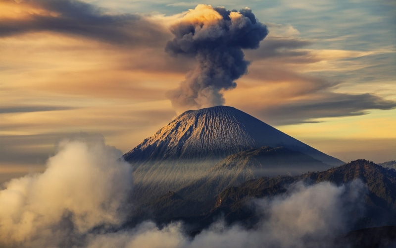 background, 1080P, volcanic, mount, indonesia, semeru, east java