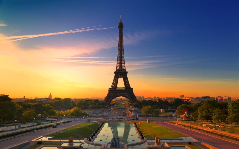 early, eiffel, building exterior, travel destinations, hours, travel, metal, spire, sunrise, the past, architecture, tall - high, tower, cloud - sky
