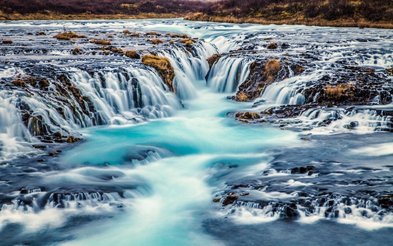 river, landscape, environment, beauty in nature, waterfall, water, motion, turquoise, rock - object, ultra, winter, scenics - nature, rock, 5K