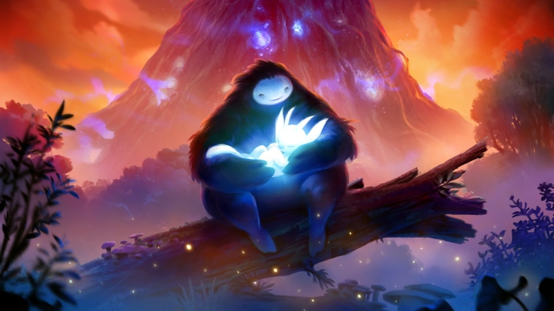 ori and the blind forest, spirituality, purple, representation, magic, young women, front view, sky, digital composite, statue, sculpture, nature, human representation